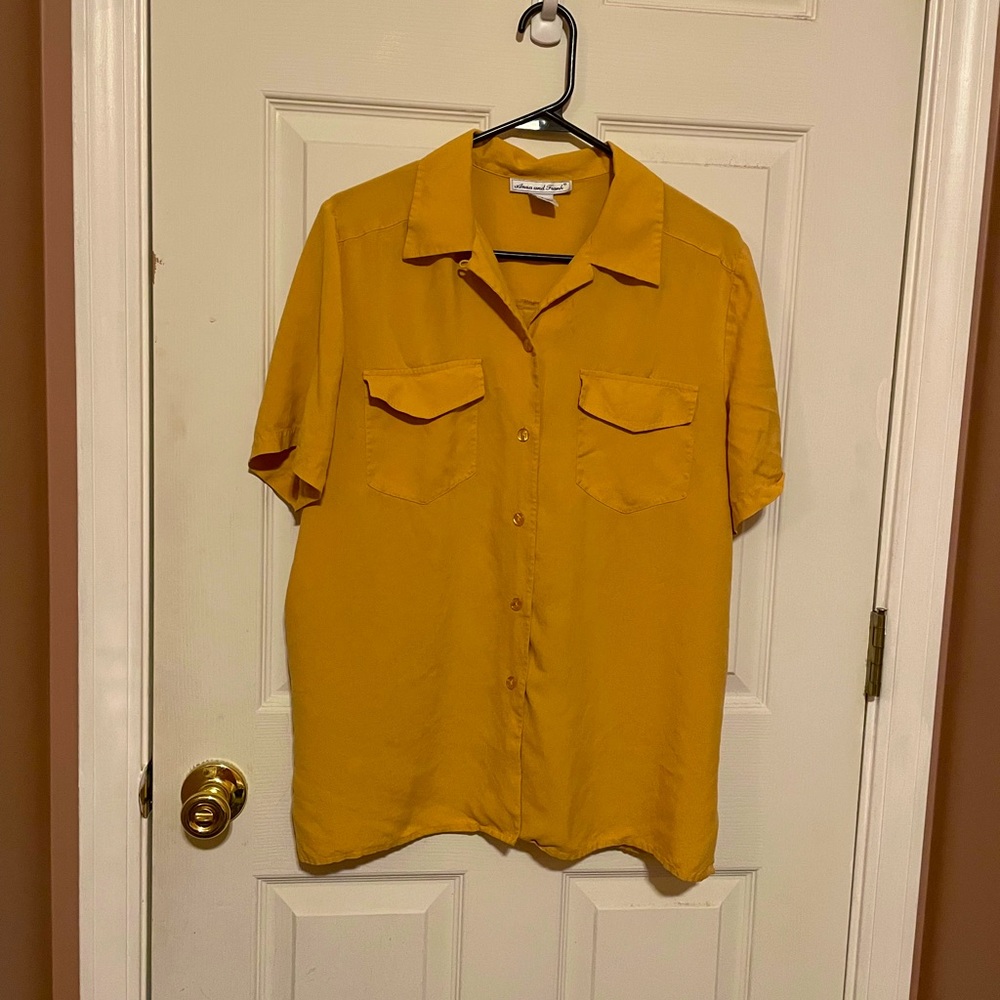 Mustard yellow button up shirt